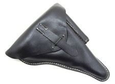 German Army WW2 Luger P38 Black Full Leather Holster Repro Hard Shell Pistol