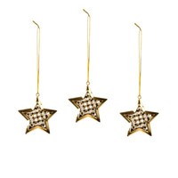 12 StüCk Metall WeihnachtsanhäNger Sterne 9Cm Gold Christbaumdeko Weihnachten