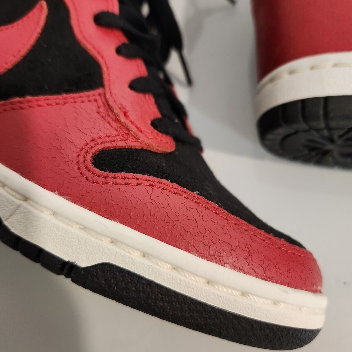 Nike Dunk Sky Hi Hidden Wedge Heel Sz 7.5 Black Red Bred Nike Dunk Sky Hi Hidden Wedge Heel Sz 7.5 Black Red Bred