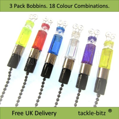 3 Carp fishing Tackle Bobbins Bite Indicators for Bite Alarms Rod Rest Pods