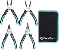 DuraTech 7" Snap Ring Pliers 4PC Set Heavy Duty Internal External Circlip Pliers