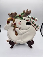 VG. Fitz and Floyd Reindeer Christmas Plate
