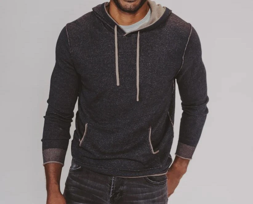 Authentic The Normal Brand Men s Jimmy Sweater Hoodie in Navy Blue