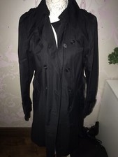 Madeleine Black Trenchcoat Size 10 Uk