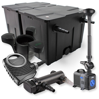 2Kammer Filter Set 60000l 18W UVC Teich Klärer NEO8000 70W Pumpe