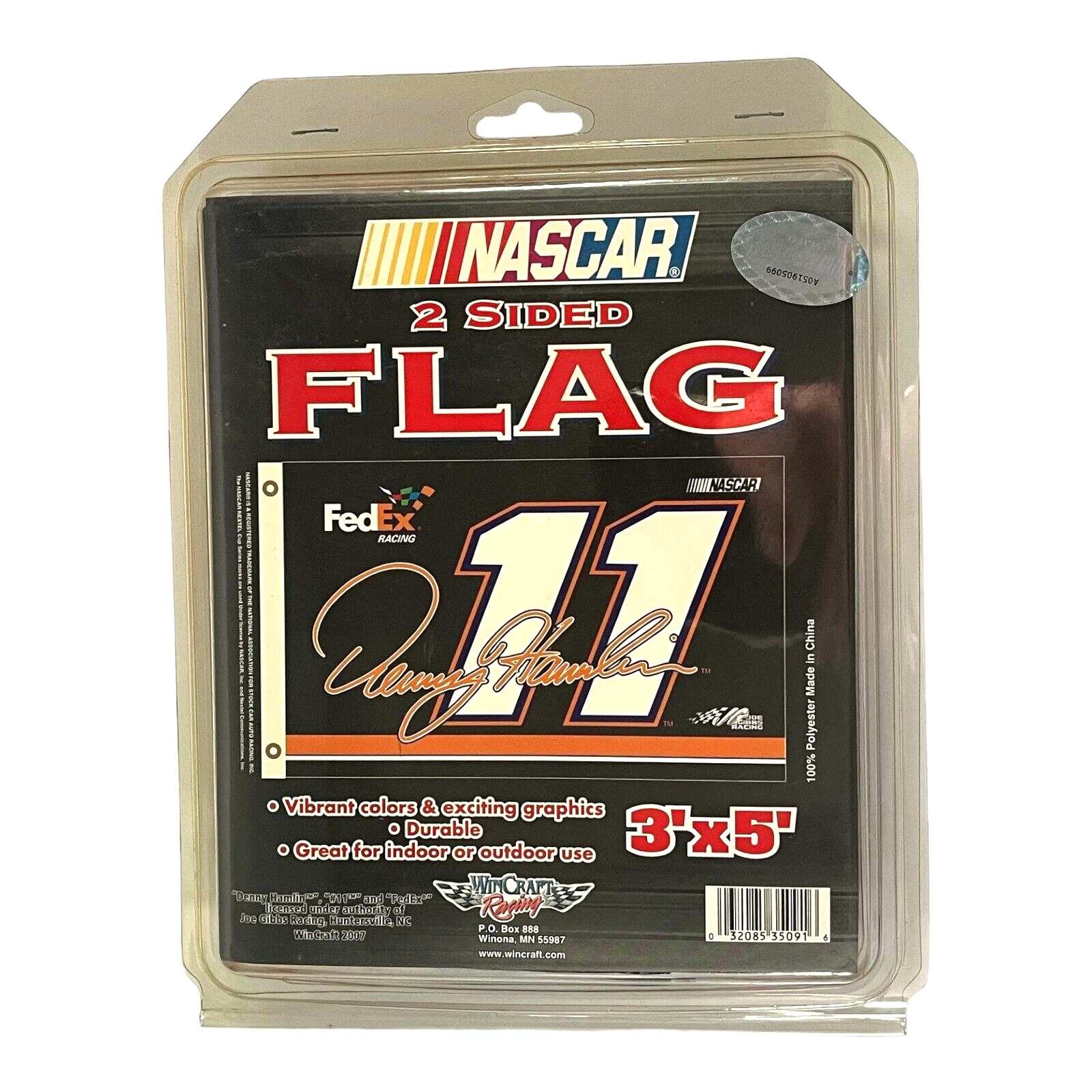 Denny Hamlin #11 FedEx 2 Sided 3' X 5' Flag NASCAR 2007 Wincraft New