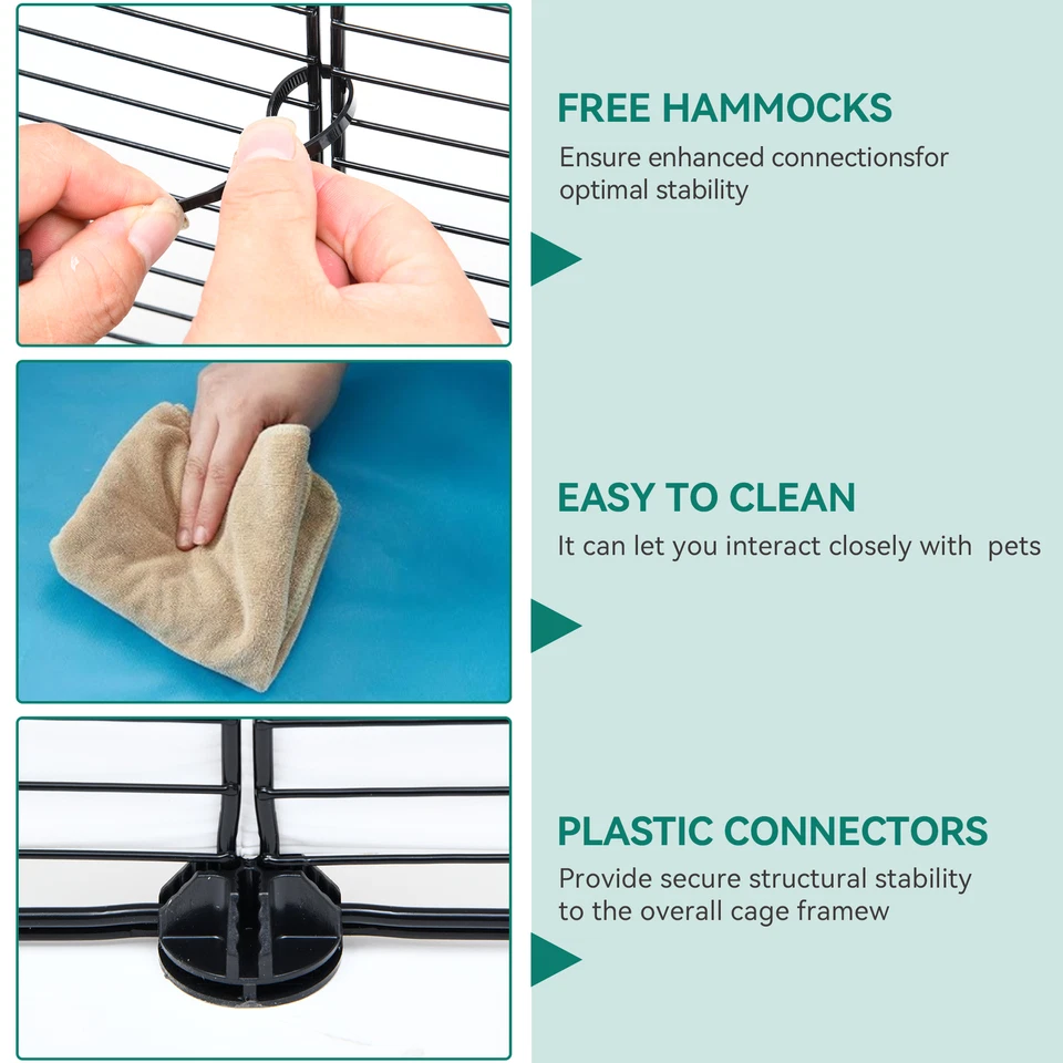 Jaula grande para gatos de 4 niveles perrera de alambre de metal hágalo usted mismo corralito Catio con hamaca Foto 4 de 4