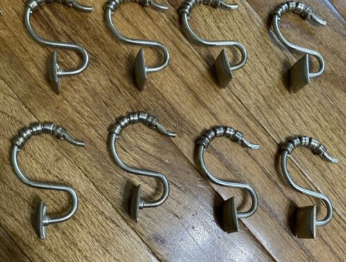 12-Pack Chrome Shower Curtain S Hooks with Easy Gliders & Square Design 2 3/4x1 - Picture 2 of 5
