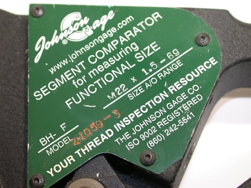 JOHNSON GAGE EXTERNAL M22 X 1.5 THREAD INSPECTION SYSTEM BH-F NO. Z-1059-3 - Picture 3 of 4