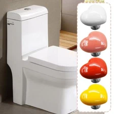 Simple Love Heart Shaped Colorful Ceramic Toilet Tank Button Aid Toilet Press`