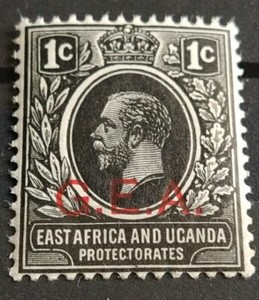 1917/1921 King George V British East Africa Ouganda Timbres Surimprimés G.E.A.