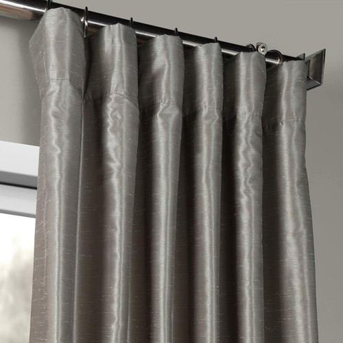 HPD Faux Dupioni Seide Vorhang Vintage strukturiert, 50 x 108 (1 Panel), Silber - FSH - Bild 4 von 7