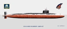 USS James Madison SSBN-627 Ship Print US Navy