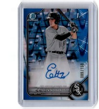 2022 Bowman Chrome #CPA-EH Erick Hernandez Auto Blue RayWave Refractor /150