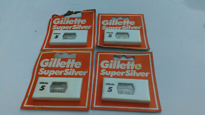 4er Set Box 5 Rasierklingen Gillette Stahl Super Silver Original NEU
