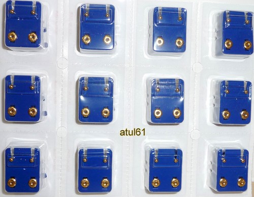 Pk of 12 Mini Caflon Ear-piercing Studs Gold/silver Plated/birthstone Colours - Picture 17 of 60