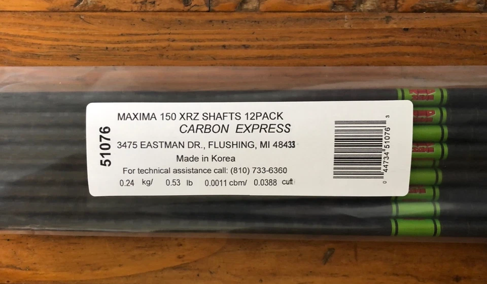 Ejes de flecha Carbon Express Máxima XRZ - Paquete de 12 MPN 51076 (500 LOMO) Foto 2 de 4