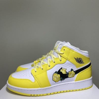 Nike Air Jordan 1 Mid Dynamic Yellow Floral Size 7Y Womenâs Size 8.5 AV5174-700 | eBay
