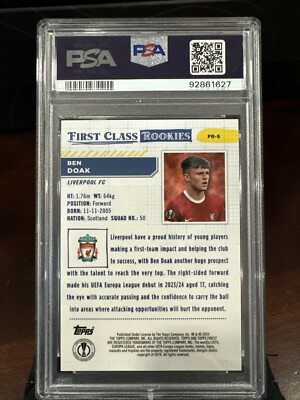 Ben Doak 2023-24 Topps Finest UEFA First Class Rookies /150 PSA 10 