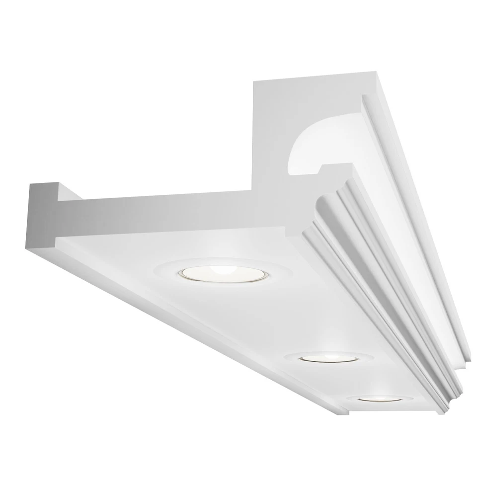 Baguettes en stuc ELHARE spot profil LED bande éclairage indirect lumière XPS... - Photo 3/4