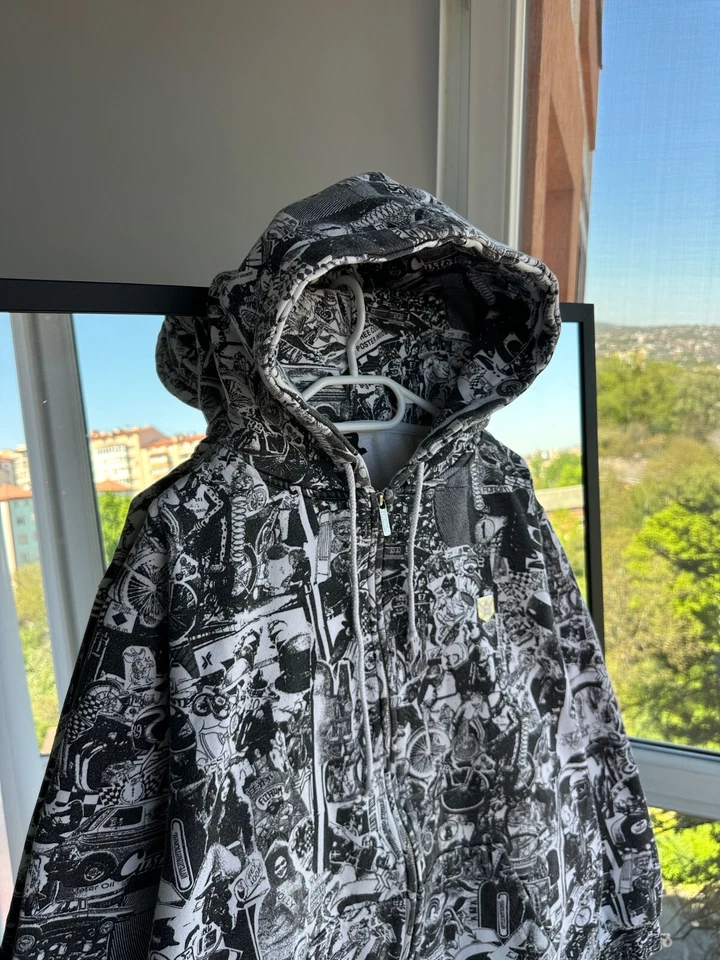 Sudadera con capucha vintage Forum Racing cremallera Y2K graffiti motocross para hombre talla XL Foto 4 de 4