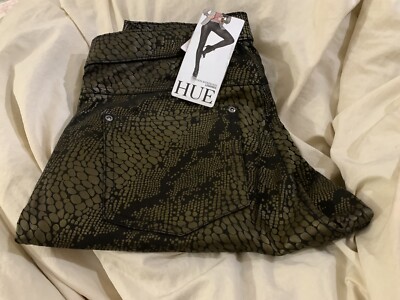 HUE Python Microsuede Leggings Black Size M (8-10)
