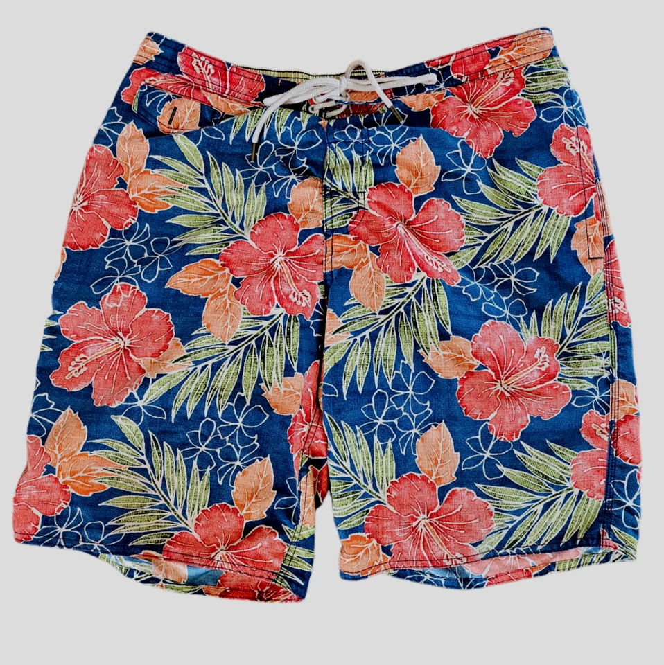 Bañador pequeño grande St. John's Bay naranja estampado hawaiano para hombre Foto 3 de 4