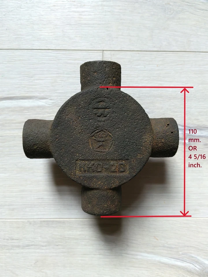 Vntg USSR Cast Iron Electrical Junction Box With 4 outputs 3/4" thread 1960s.5 - Image 4 of 4