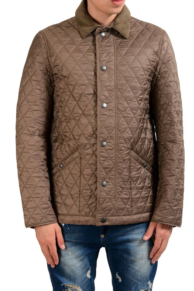 Burberry Brit Men's Dark Mushroom Lightly Insulated Quilted Burberry Brit Men's Dark Mushroom Lightly Insulated Quilted