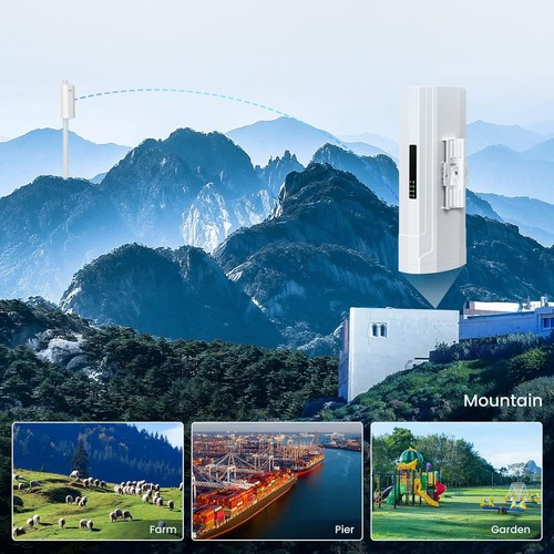 12KM Wireless Bridge 5.8G Point to Point Transmission Dual Gigabit Port 2-Pack - Afbeelding 8 van 9