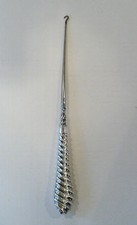 NICE ANTIQUE VICTORIAN PERIOD STERLING SILVER "OVAL TWIST" 11.75" BUTTON HOOK