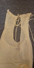 Pretty Little Thing Cream Cut Out Cross Over Sheer Knit Maxi Dress Size L