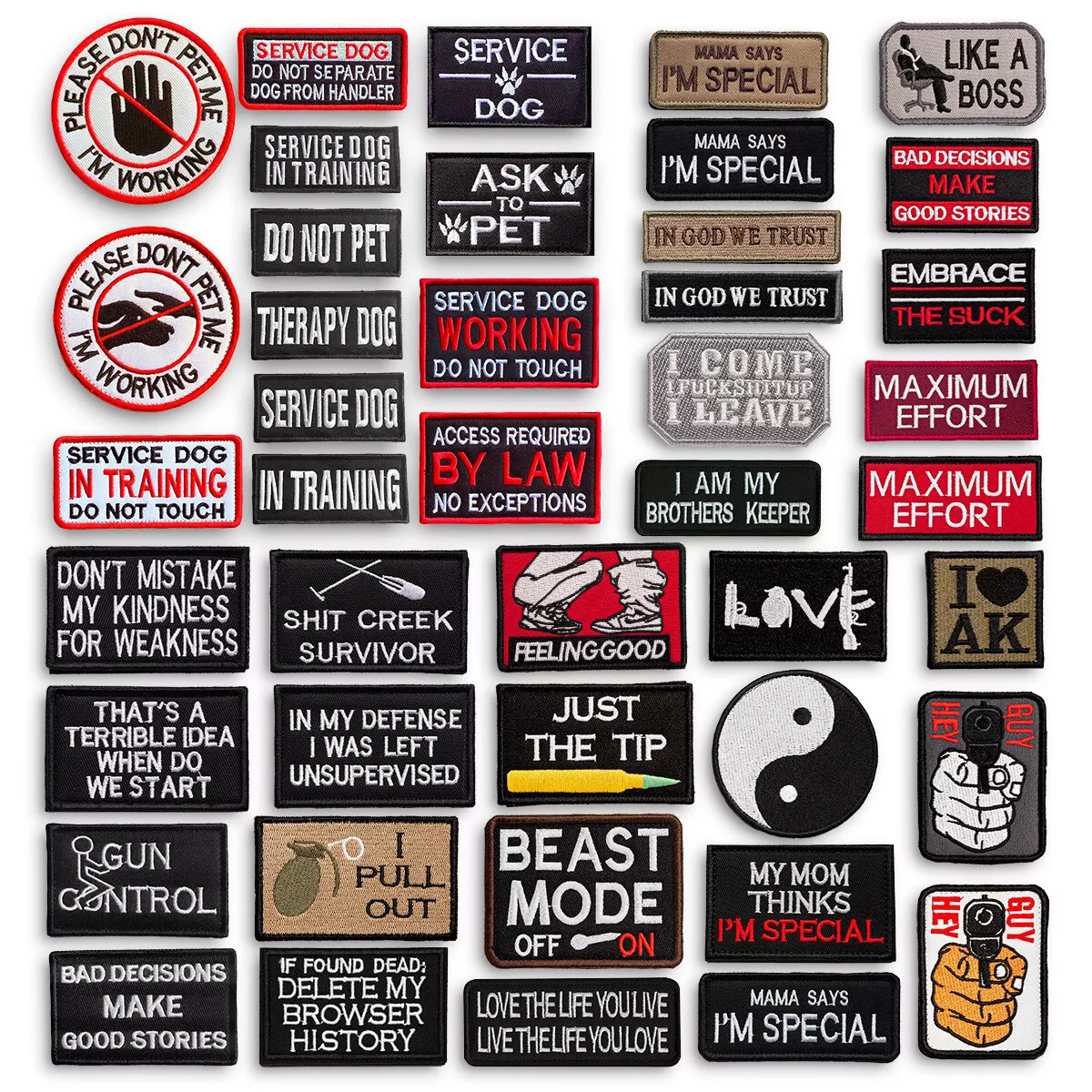 Embroidered Patch Funny Saying Slogan Words Tactical Military