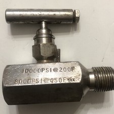 PARKER 1/2" STAINLESS STEEL VALVE V-506SCT FNPT X 1/2" MNPT 10,000 PSI 316SS