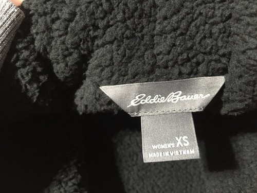 Eddie Bauer Cardigan Womens XS Red Black Plaid Open Faux Fur Neck Accent - Picture 6 of 12
