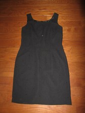 10 L ❤️MOSAIC KNEE DRESS SLEEVELESS ZIP EMBELLISHED BEADS OFFICE PARTY BLACK NEW