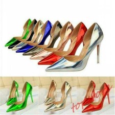 Womens Pointed Toe Shiny Shoes Stiletto High Heels Prom Pumps Party Club Sandals