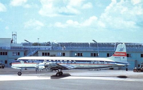 Fluggesellschaft Postkarten National Airlines Douglas DC-7