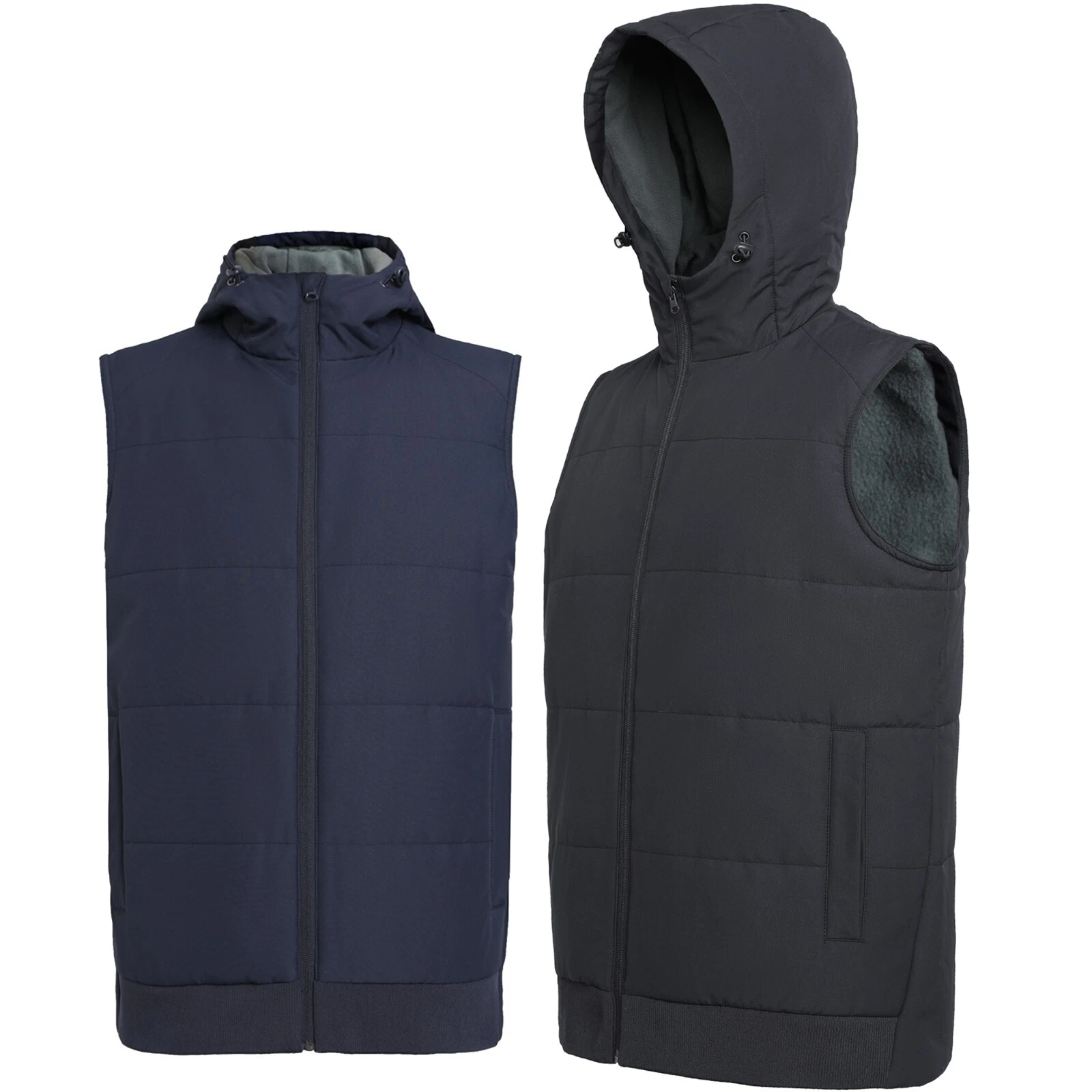 Active Puffer Vest Vegan Down-Free Quilted Unique Color Extra Warm Fleece Layer
