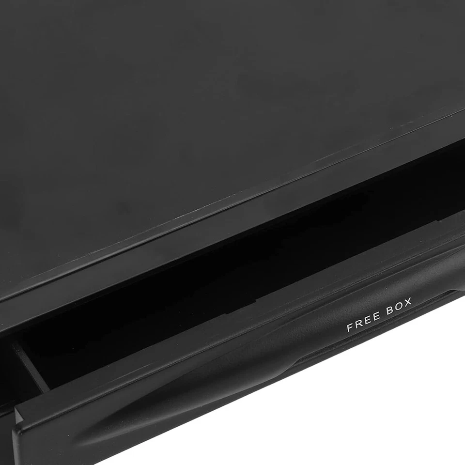 Caja de almacenamiento de bolsillo de radio con soporte para taza de bebida doble Din negro para automóvil SUV Foto 3 de 4