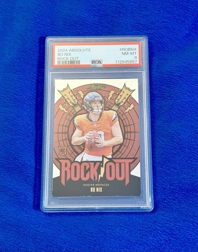 2024 Panini Absolute Rock Out Bo Nix #RO-BNX (RC) PSA 8
