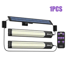 Solar Power Double Head LED Pendant Light Garage Shop Lamp Shed Barn Gazebo Yard