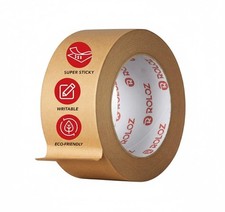 Brown Kraft Paper Packing Tape 1pk 2in x 44 yd Strong Adhesive, Hand-Tearable,