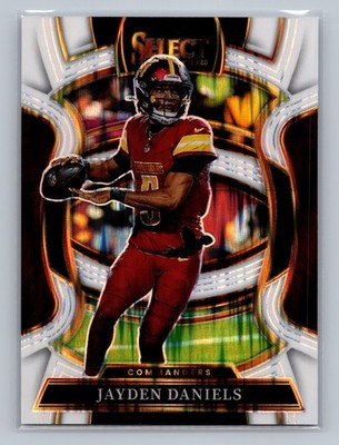 2025 Panini Select Concourse JAYDEN DANIELS #88 White Prizm Shock #/799 Commande