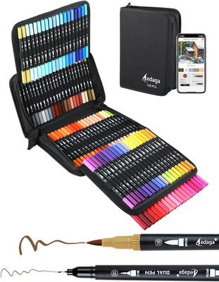120 Colors Dual Brush Markers, Fine and Brush Tips Numbered Pens with App, for A