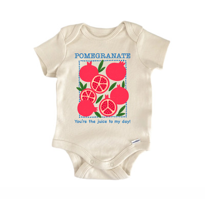 Pomegranate Fruit Retro Newborn Baby Onesie  Bodysuit