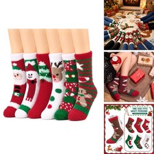 6 Pairs Fuzzy Christmas Socks