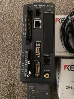 Keyence CV-2100 Controller, XG-035M Cameras, Lenses, KV-10R Module Vision System