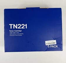 TN221 TN225 NEW Toner Cartridge High Yield Replacement 5 Pack