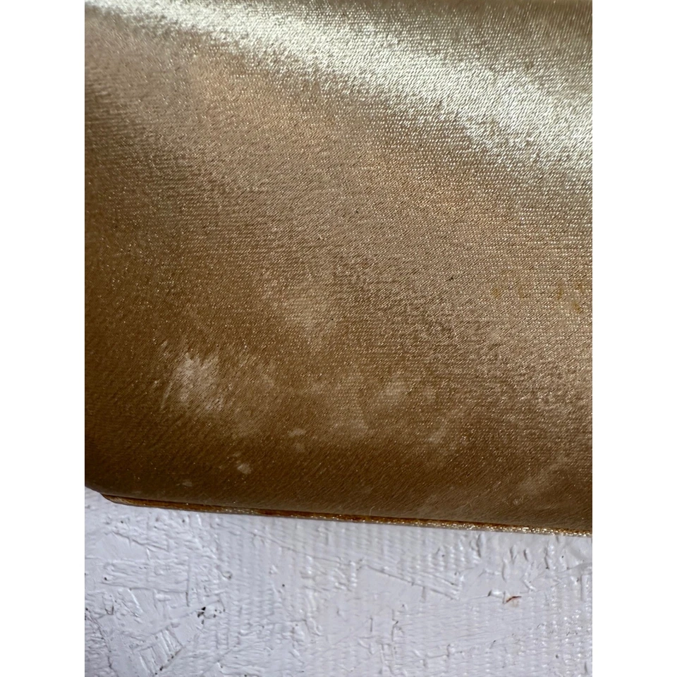 Bolso de hombro CARLO FELLINI dorado adornado satinado noche clutch cadena Foto 3 de 4